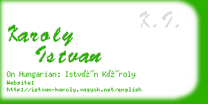 karoly istvan business card